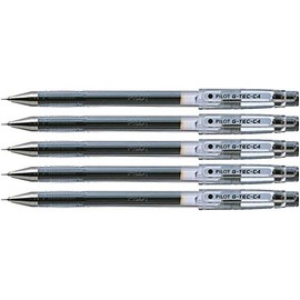 Pilot G-Tec C4 Gel Rollerball Pen 0.4 mm (Pack of 5, Black)