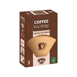 Cone Coffee Filters #4 Natural 80 Count