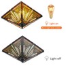 ATOLOMOTOR 14"×12" Stained Glass Bowl Shade Ceiling Light,Tiffany Style Pendant