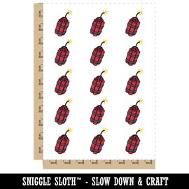 Dynamite TNT Sticks Explosives Bundle Fuse Temporary Tattoo Water Resistant Fake Body Art Set Collection - 15 2" Tattoos (1 Sheet)