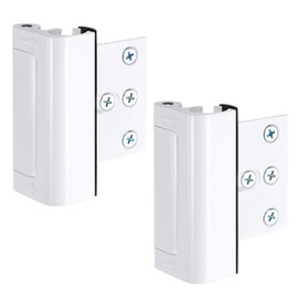 sourcing map 2 Pack Home Security Door Lock, Door Reinforcement Lock 3 Inch Stop Withstand 800lbs, Front Door Kick in Security Protector for Inward Swinging Door, White