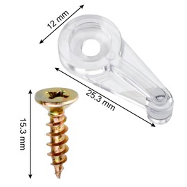 AccEncyc 50 Pack Glass Retainer Kit 4-5mm Clips With Screws for Fixing Cabinet Doors