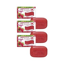 Jabón Barra Murano Natural Frambuesa Y Chía 3 Pack De 150g C/u