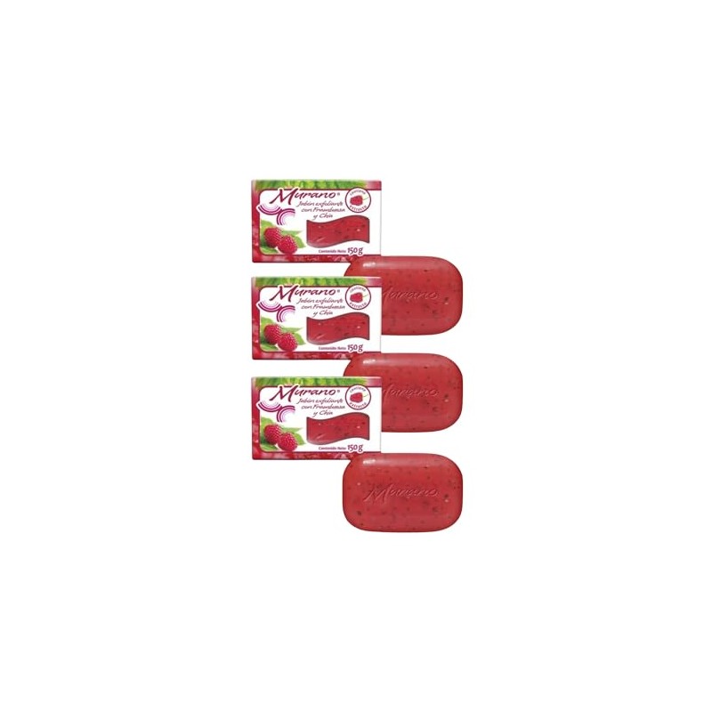 Jabón Barra Murano Natural Frambuesa Y Chía 3 Pack De