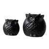 Ciieeo 2Pcs Black Ceramic Owl Figurines Creative Owl Shaped Statues