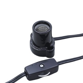 Elpa KP-M1715H(BK) Socket Bulb with Cord, 125V 3A, E17, Approx. 5.9 ft (1.5 m)