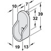 Oval Wardrobe Rail END Supports Rail Brackets 15mm Wide Nickel