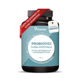 Fermenti Lattici Probiotici - 7 Ceppi Selezionati - 28 milliardi di UFC - Supporto Flora Intestinale - Senza Glutine e Lattosio - Benessere Digestivo e Sistema Immunitario - 60 Capsule - Vitavea
