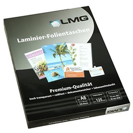 LMG LMGA6-125 Laminating Pouches A6 111 x 154 mm 2 x 125 mic Pack of 100