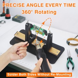 EOOKU Circuit Board Holder Helping Hands with Heavy Base for Soldering and Repair, Adjustable 360° Rotation, Strong Magnetic, Space-Saving and Aluminum, Durable for Electronics PCB