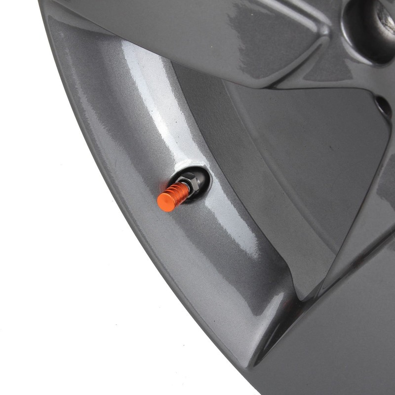 TOMALL Orange Round Style Aluminum Tire Valve Stem Caps for