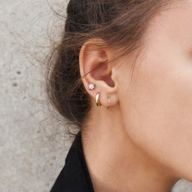 micuco Small Gold Hoop Earrings for Women 14K Gold Plated Huggie Hoop Earrings 12mm