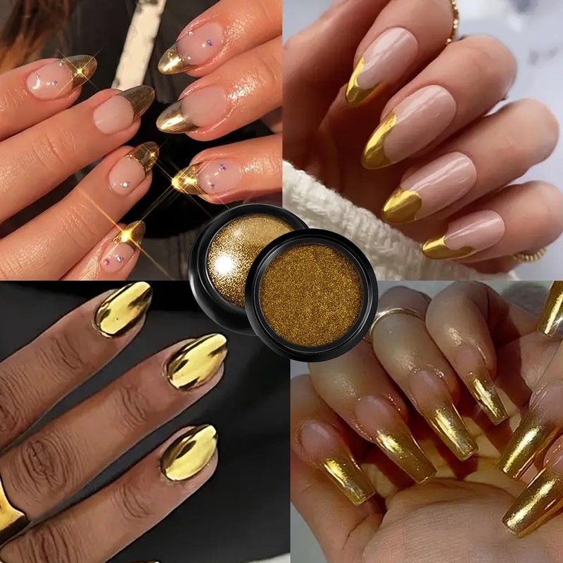 Holographic Mirror Nail Chrome Powder Effect Metallic Dust Sequins UV