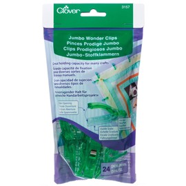 Clover Jumbo Wonder Clips 24 Count, Green