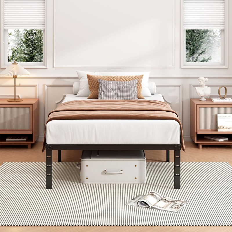 Hafenpo 14 Inch Twin Bed Frame - Sturdy Metal Platform