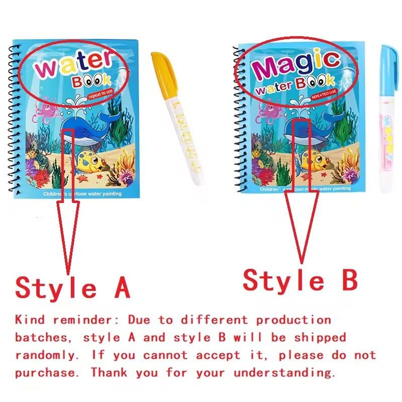 Reusable Water Reveal Coloring Book for Creative Activities – Magic