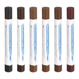 HARFINGTON Wood Filler Sticks 6 Colors Wooden Wax Touch Up Furniture Repair Crayons for Wood Brown, Ebony, Rosewood, Wood, Teak, Brown Walnut