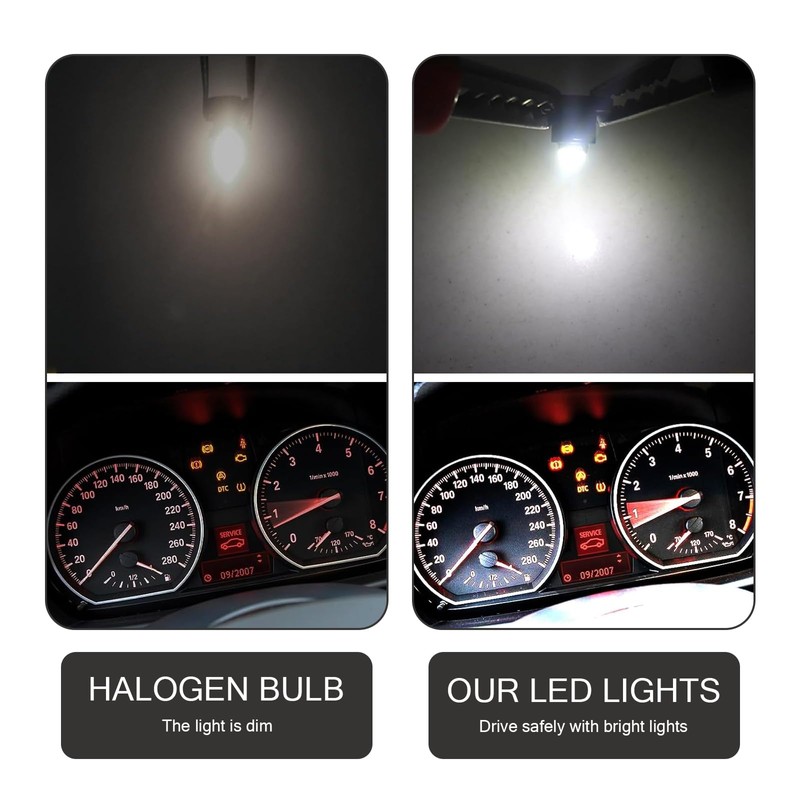 DYEKNEE 10 PCS Automotive T4.2 LED Dash Light, 0.39" x