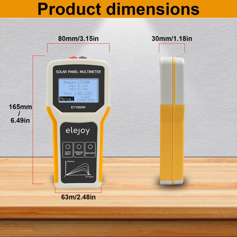 iSunergy Upgrade 1600W Solar Panel Portatil Smart Tester Auto/Manual MPPT