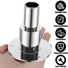 Straight Thru Hull Exhaust Skin Fitting Kit, Stainless Steel Diesel Heater Exhaust Skin Fitting, Fitting 24mm Tube Pipe Socket Hardware for Diesel Parking Heaters (Straight)