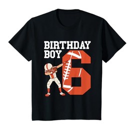 Kids 6 Years Old Boy Football Player 6th Football Birthday Boys T-Shirt