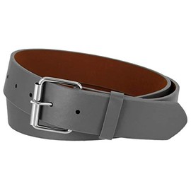 B570 Mens Belt With Silver Roller Buckle Casual Jean Belt 1-1/2"(38mm) Wide (L, Gray)