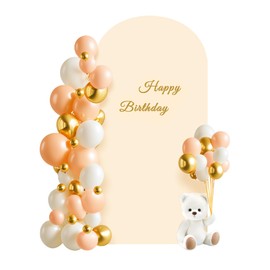 Champagne Arch Cover 6FT Spandex Fitted Wedding Arch Stand Covers Round Top Chiara Arch Covers Stretchy Backdrop Cover for Birthday Party Ceremony Banquet Decoration