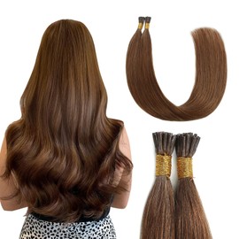 ALISY Human Hair I TIP Tip Extensions Remy Hair Color Wig Extensions 50pcs (16inch, 6#)