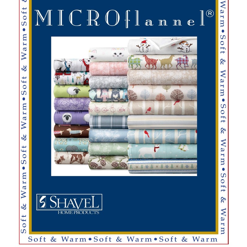 Shavel Home Products Micro Flannel Printed Sheet Set, Cabins