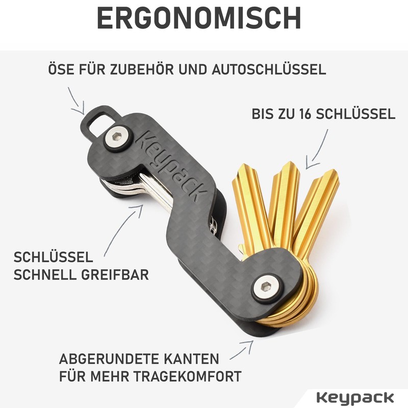 KEYPACK Key Organiser made of extra light carbon for up