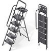 KINGRACK Folding 5 Step Ladder, Portable Ladder for Multi-Purpose, Home,