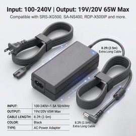 20V Charger for Sony Portable Bluetooth Speaker Compatible with Sony SRSXG500 SRS-XG500 XG500 X-Series Bluetooth Speaker Power Supply Cord for SA-NS400 SA-NS410 SA-NS500 SA-NAS500 SANS500 SANAS500
