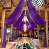 MODFUNS Royal Purple Ceiling Drapes Sheer Chiffon Draping Fabric 5x30ft