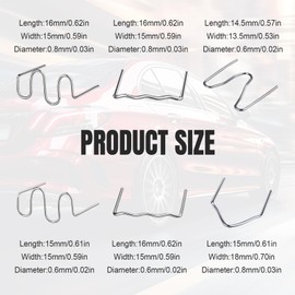 1200PCS Nails Rods Hot Staples Plastic Repair Machine Welding Gun Staples for Hot Stapler Repair Car Bumpers Machine Dashboards Lamp Holders Daily Plastics Supplies Plastics Rings 0.6mm 0.8mm Staple