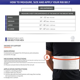 CHAMPION Rib Belt for Men Chest Support Elastic, White, X-Large