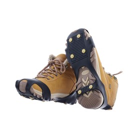 Superio Snow Ice Cleats Snow Grips Shoe and Boot Cleats Easy Slip-On Grip Rubber, 6 Anti-Slip Studs Protection, Hike or Walk Traction Cleat Rubber Spikes, Ice Snow Mud Teeth Cleats (Small)