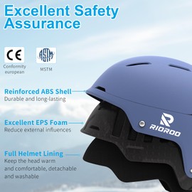 RIOROO Ski Helmet, Ski Helmets for Men Women Youth,Snowboard Helmet with Fluff Adjustable Vents,Compatible with Ski Goggles,Available for Snow Sports,Snowboarding Snowmobile Skiing Windproof.