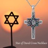 ONEFINITY Star of David Cross Necklace Sterling Silver Celtic Cross