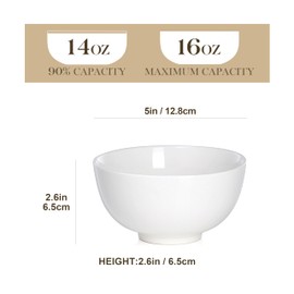 MALACASA Small Bowls Set of 8, 16 OZ Dessert Bowls Rice Bowls Set, Ceramic Bowls for Ice Cream, Soup, Cereal, Side Dishes, Dishwasher & Microwave Safe, Series REGULAR