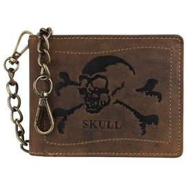 GREEN BURRY 4fold wallet brown w skull