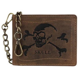 GREEN BURRY 4fold wallet brown w skull