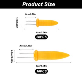 30 Pcs Corn on The Cob Holders Skewers, Corn on The Cob Skewers, Stainless Steel Sweetcorn Holders, Corn Cob Holders, Corn on The Cob Forks for Kitchen Camping Barbecue Picnic Party BBQ Skewers
