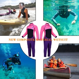 REALON Kids Wetsuit for Girls Boys Toddler and Youth 3mm Neoprene Child Full Wet Suits Warm in Cold Water Thermal Swimsuit Back Zip for Swimming Diving Jet Skiing Surfing