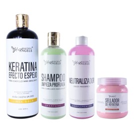 Kit Efecto Espejo Gold ,sellador,neutralizador,shampoo Lp