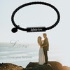 OIDEA Bracelet Black Magnetic Genuine Leather Bangle Gifts for Men