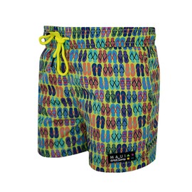 Maui & Sons Traje de Baño para Niño Tipo Short con Bolsas Laterales, Cordón Ajustable y, Secado Rápido, con Increíbles Diseños Estampados. (MX/US, Numérica, 10, Regular, Sandalias)