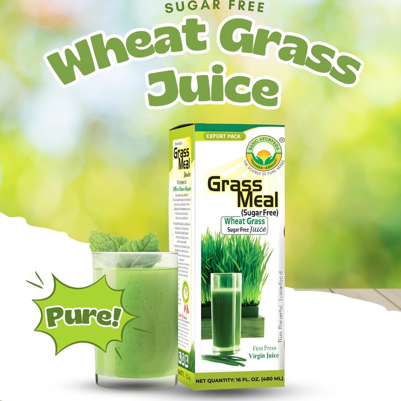 Basic Ayurveda Wheatgrass Meal Juice with No Added Sugar |