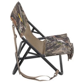 Browning Low-Profile Woodland Hunting Chair with Flat-Folding Design, Durable Steel Frame, Hanging Call Organizer Pocket, and Padded Shoulder Carry Strap, Mossy Oak Country DNA