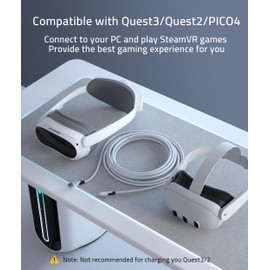 Syntech Link Cable 20FT Compatible with Meta/Oculus Quest 3/Quest 2/Pro/PICO4 Accessories VR Headset, High Speed Data Transfer Cord USB 3.0 Cable Type C LED Light for Gaming PC/SteamVR