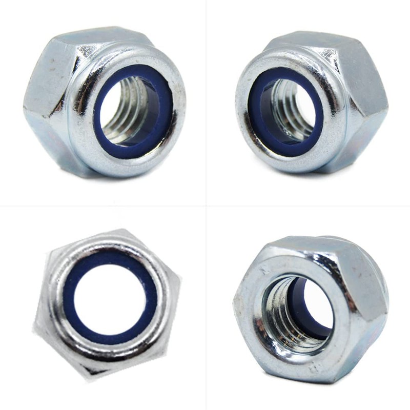 TAORAYO 50pcs Hex Lock Nuts Nylon Lock Nuts Nylon Lock